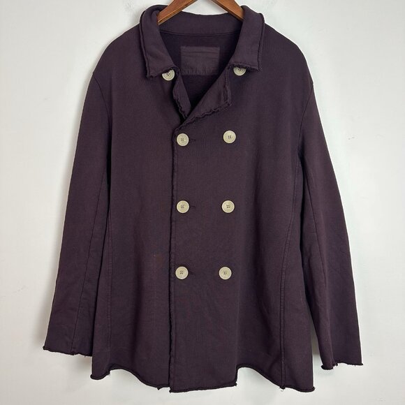 Frank & Eileen Belfast English Peacoat Triple Fleece Jacket Eggplant Large - Picture 2 of 10